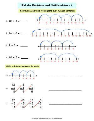 Division Number Line Worksheet