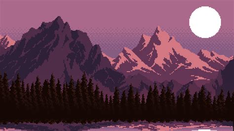 Pixel-Art Mountains artwork I made. : r/PixelArt