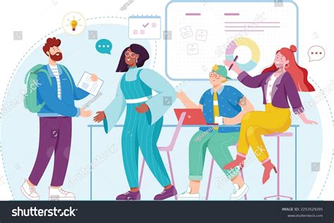 Illustration Group People Welcoming New Person Stock Vector (Royalty Free) 2253529295 | Shutterstock