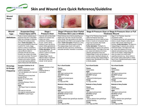 Skin and Wound Care Quick Reference/Guideline