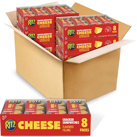 RITZ Cheese Sandwich Crackers, 48 Snack Packs (6 Boxes), 1.38 Ounce ...