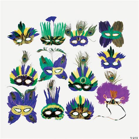 Mardi Gras Deluxe Feather Masks - Discontinued