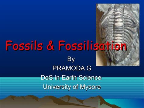 Fossils and fossilisation