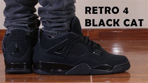 JORDAN RETRO 4 BLACK CAT REVIEW + ON FEET ESPAÑOL - YouTube