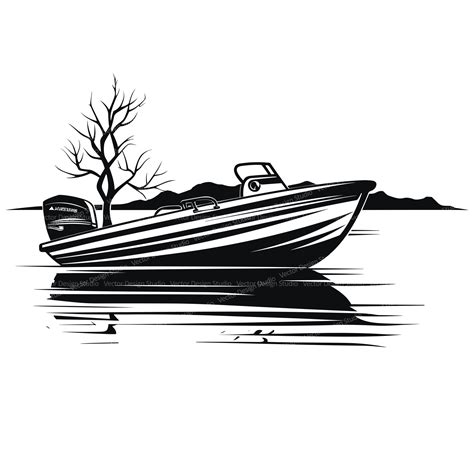 Bass Fishing Boat Svg & PNG Files, Motorboat Clipart Silhouette Vector Image, Boating SVG for T ...