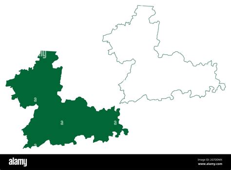 Hanumangarh district (Rajasthan State, Republic of India) map vector illustration, scribble ...