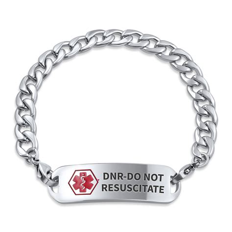 DNR-Do Not Resuscitate Identification Medical ID Bracelet Pre Engraved ...