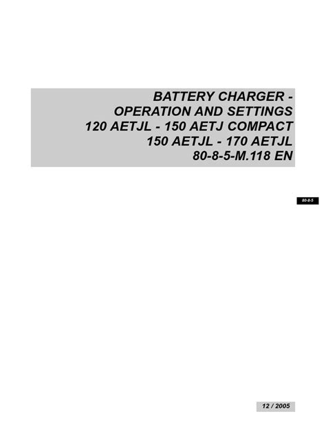 Battery Charger - Operation and Settings | PDF | Battery Charger ...