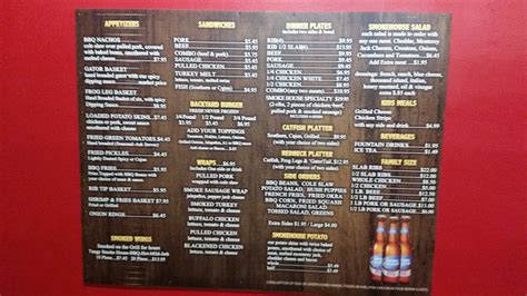 Smokehouse BBQ and Grill Menu, Menu for Smokehouse BBQ and Grill, Zephyrhills, Tampa Bay ...