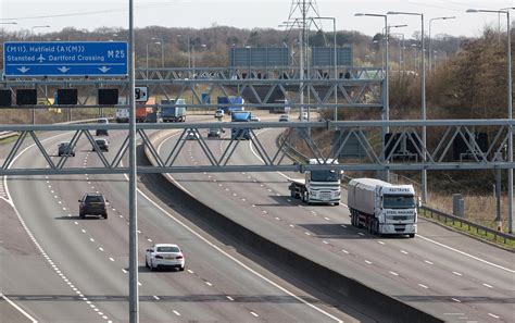 Watford UK - March 13 2017: Traffic on the British motorway M25 - FreyssinetUK