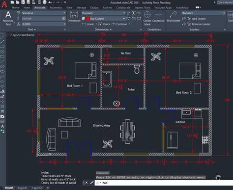 How to make House Floor Plan in AutoCAD - Learn