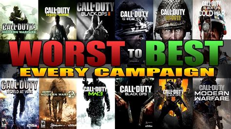 Ranking Every Call of Duty Campaign From WORST to BEST - YouTube