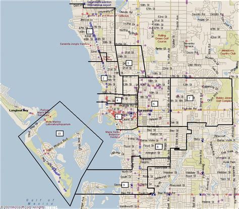 Sarasota Florida City Map - Sarasota Florida • Mappery - Sarasota ...