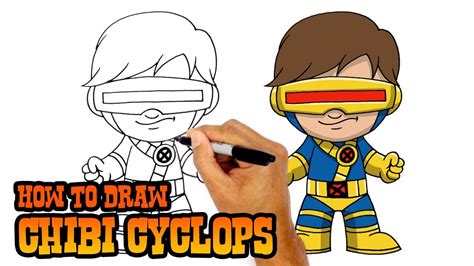 How to Draw Cyclops (Chibi)- Art Lesson for Kids | Cyclops x men, Cartooning 4 kids, Drawing ...