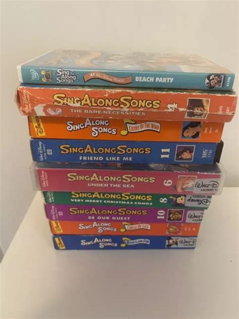 DISNEY'S SING ALONG Songs - VHS - LOT OF 8 & 1 DVD- Little Mermaid ...