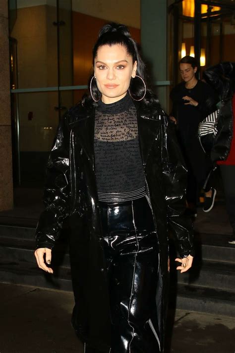 Jessie J in Black PVC Outfit – Out in New York | GotCeleb