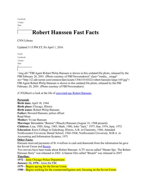 758 Robert Hanssen fast facts - Facebook Twitter Shar e Robert Hanssen ...