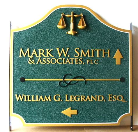 Attorney, Law Office and Courtroom Carved Wood Signs