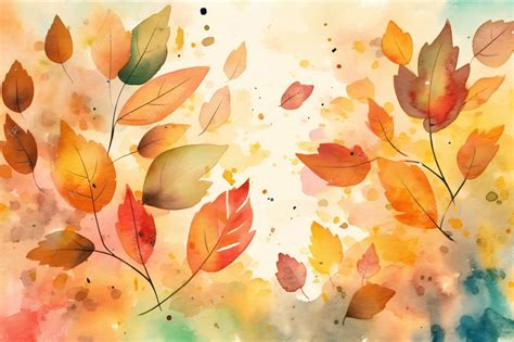 Premium Photo | A watercolor painting of autumn leaves.