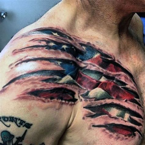 Top 60 Best American Flag Tattoos For Men - USA Designs