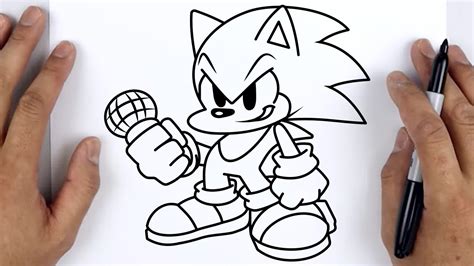 HOW TO DRAW SONIC THE HEDGEHOG | Friday Night Funkin (FNF) - Easy Step By Step Tutorial - YouTube