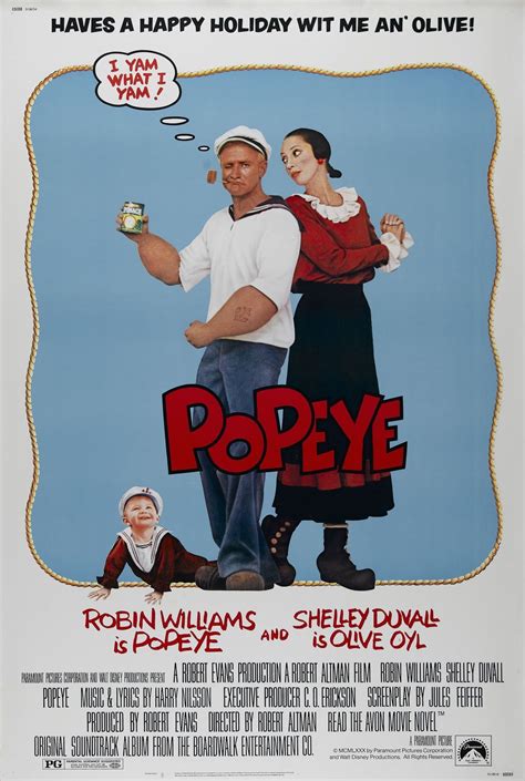 Popeye, de Robert Altman, 1980 | Robin williams, Popeye movie, Robin williams movies