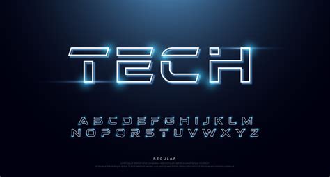 Technology abstract neon alphabet font 1269714 Vector Art at Vecteezy