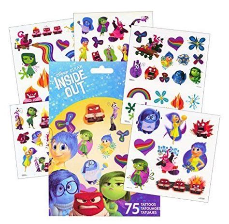 Amazon.com: Disney Inside Out Tattoos - 75 Assorted Temporary Tattoos ~ Rainbow Unicorn, Anger ...