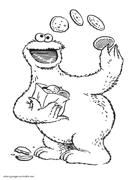 Sesame Street mini coloring books. Cookie Monster || COLORING-PAGES-PRINTABLE.COM