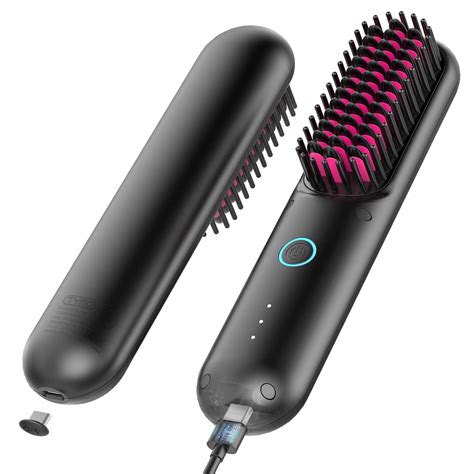 Buy TYMO Cordless Hair Straightener Brush | Mini Portable Heated Brush ...