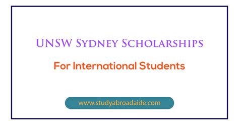 UNSW Sydney Scholarships for International Students - Study Abroad Aide