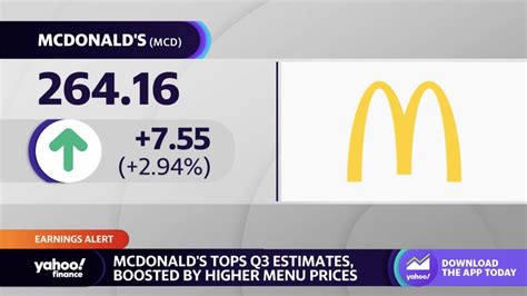 McDonald’s stock rises on Q3 earnings, higher menu prices