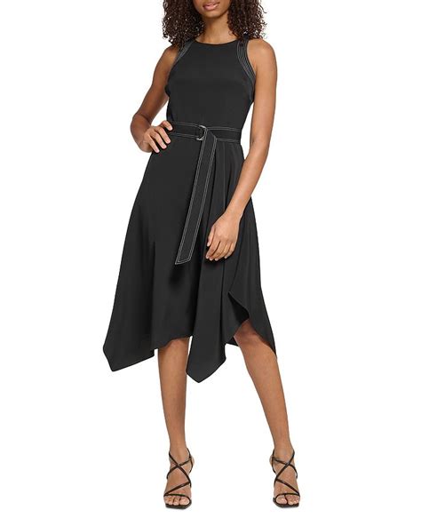 KARL LAGERFELD PARIS Sleeveless Crepe Dress | Bloomingdale's