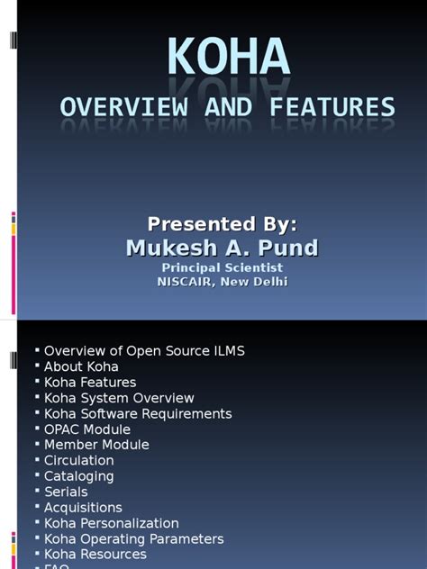 03-KOHA Overview & Features | PDF | Free Software | Linux