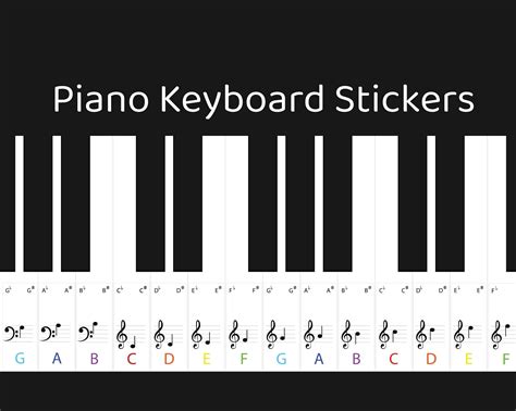 Piano Keyboard Stickers Printable - Printable JD