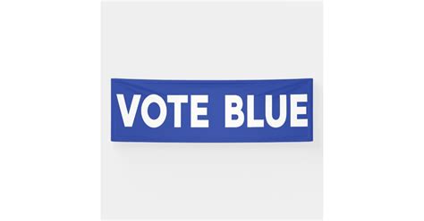 Vote Blue bold white text on blue political Banner | Zazzle