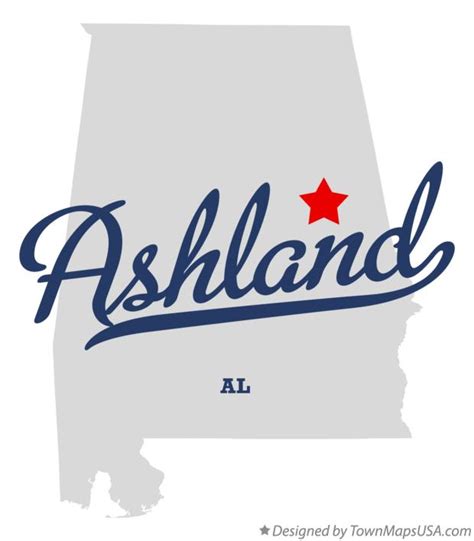 Map of Ashland, AL, Alabama