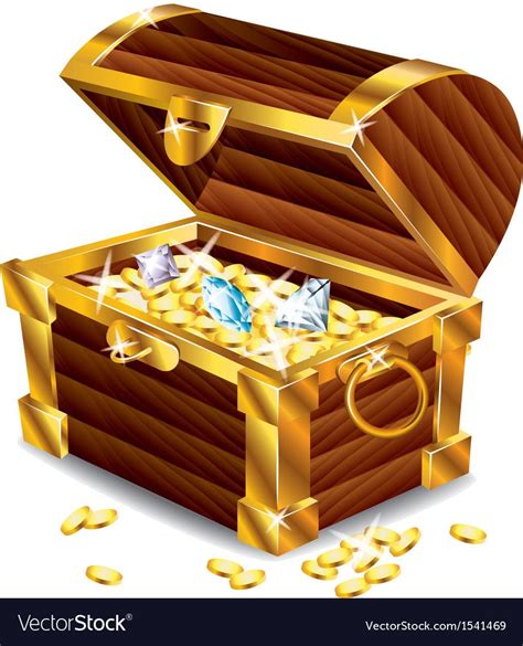 Treasures box Royalty Free Vector Image - VectorStock | Treasure chest ...