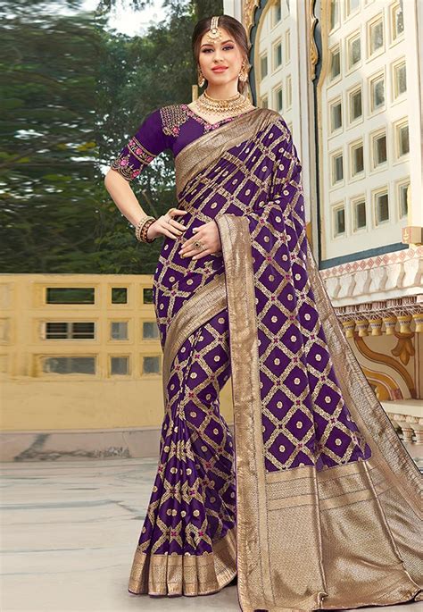 Purple Silk Festival Wear Saree 199767 | Saree designs, Silk sarees, Art silk sarees