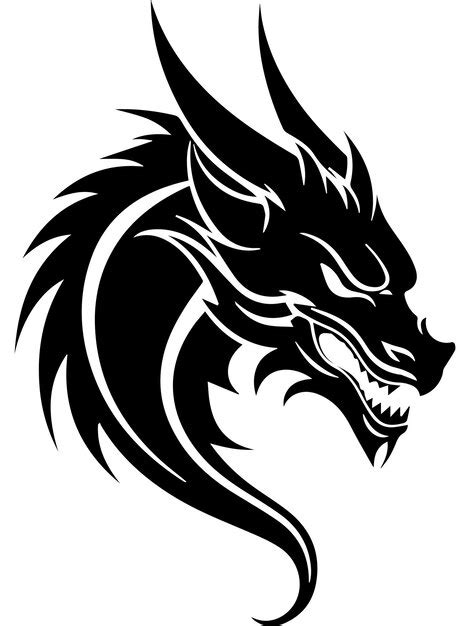 Premium Vector | Dragon head silhouette