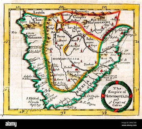 17th century Map of Monomotapa (Mutapa), South Africa Stock Photo - Alamy