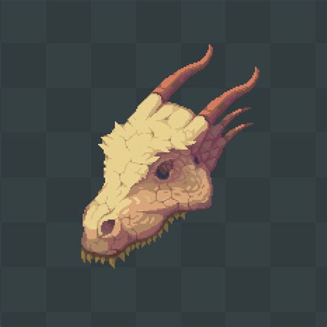 WIP of a dragon fossil : r/PixelArt