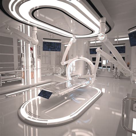 3d futuristic sci fi laboratory