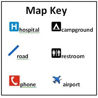 An example map key | Vocabulary flash cards, Flashcards, Map