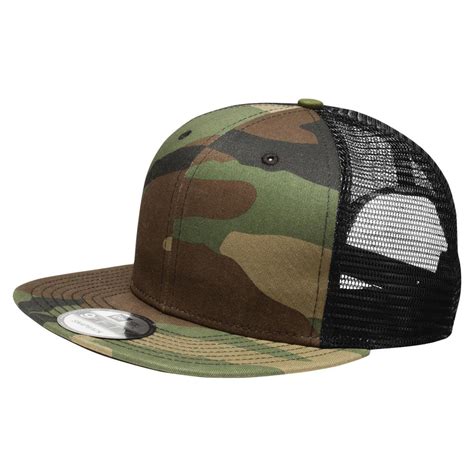 New Era Camo/Black Original Fit Snapback Trucker Cap