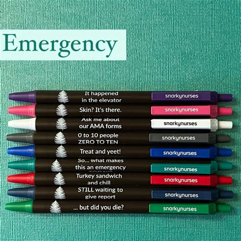 Snarky Pens: Emergency - Set of 9 Pens – snarkynurses