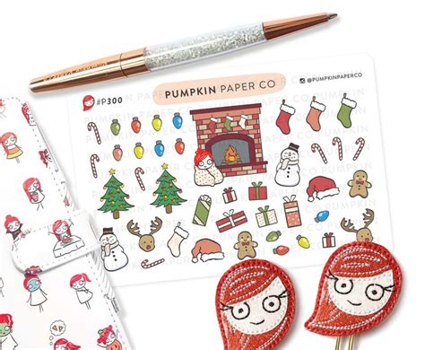 P300 Christmas planner stickers snowman reindeer | Etsy