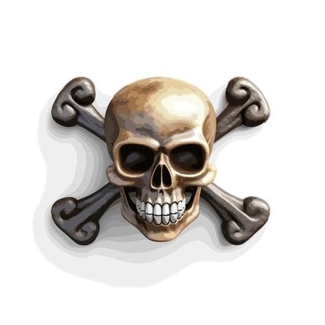 Premium Vector | Skull and crossbones emoji on white background