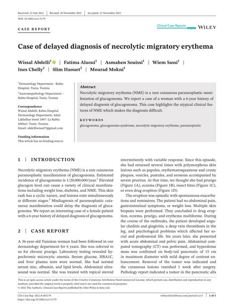 (PDF) Case of delayed diagnosis of necrolytic migratory erythema