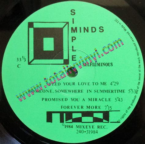 Totally Vinyl Records || Simple Minds** - Selfluminous LP Lpx2